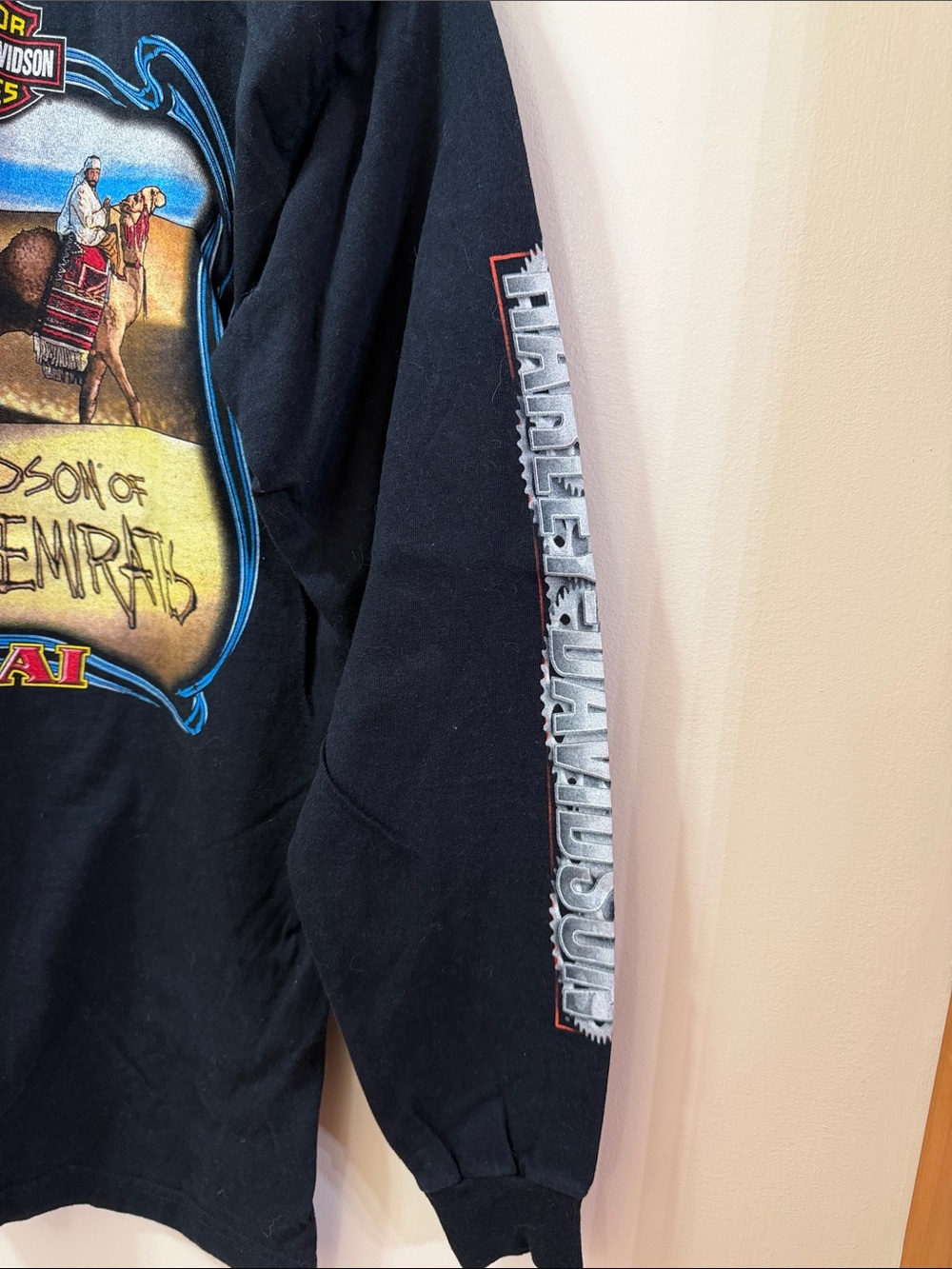 Harley-Davidson Black Long Sleeve UAE Dubai Camel Graphic Tee NWOT Size Medium - Picture 3 of 6